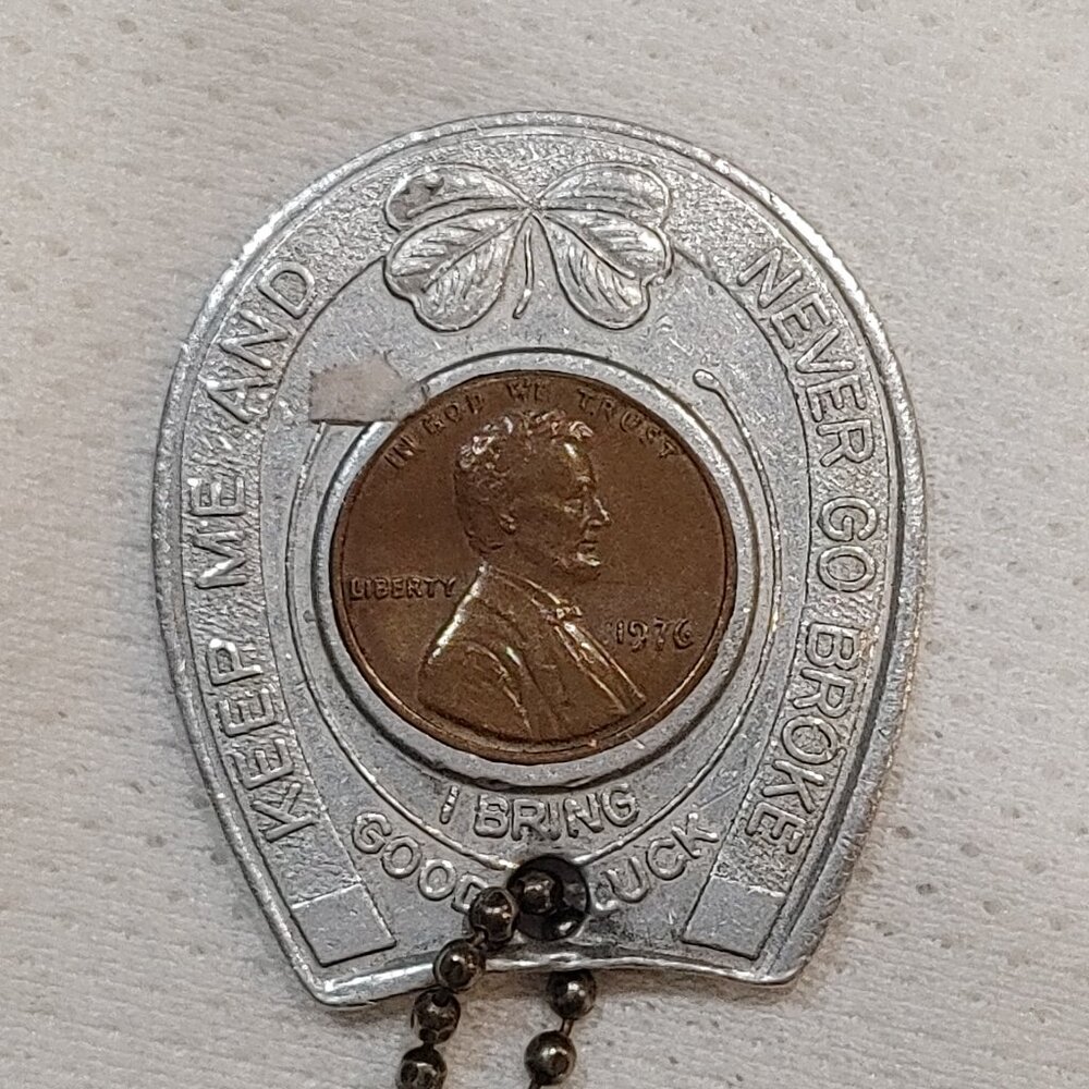 1976 encased good luck advertising cent: Silver City Casino, Las Vegas
